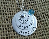 Hand Stamped Wedding Necklace-Custom Anniversary Necklace-Stamped Evermore