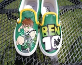 Boys Ben 10 Custom Painted Shoes Any Size Vans Toms Converse