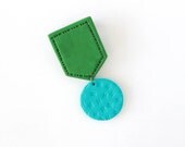 Customized Initial Polymer Clay Medal Brooch, Monogram Polymer Clay Brooch