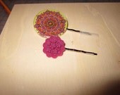 Pink and Green Bobby Pin Set
