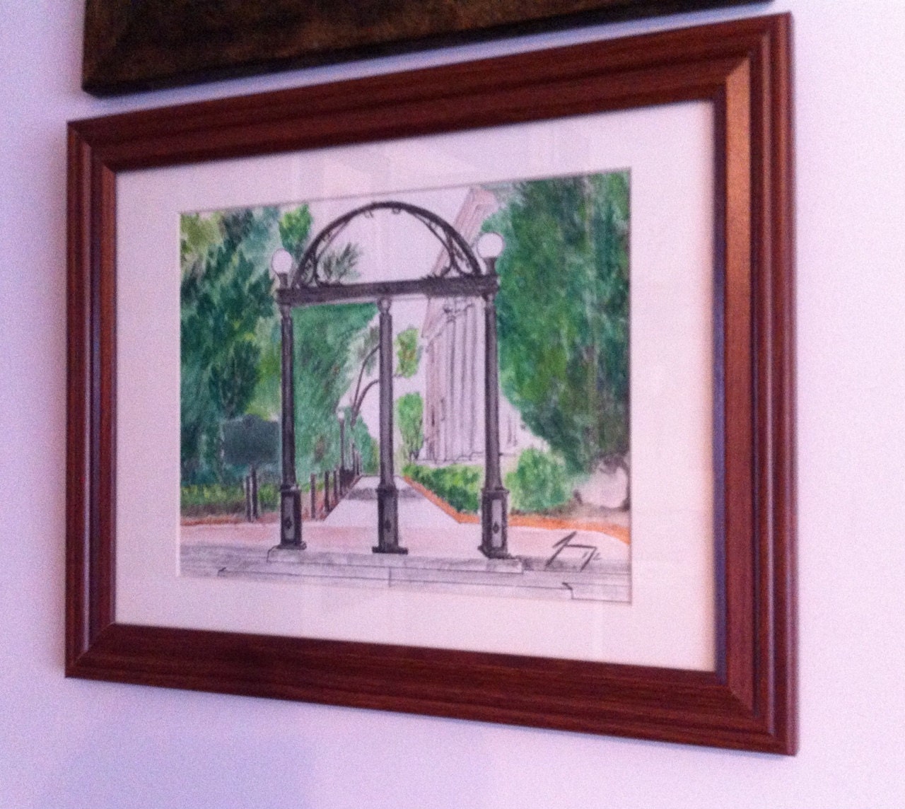 Watercolor University of Georgia Arch near Downtown in Athens, Georgia Original Painting