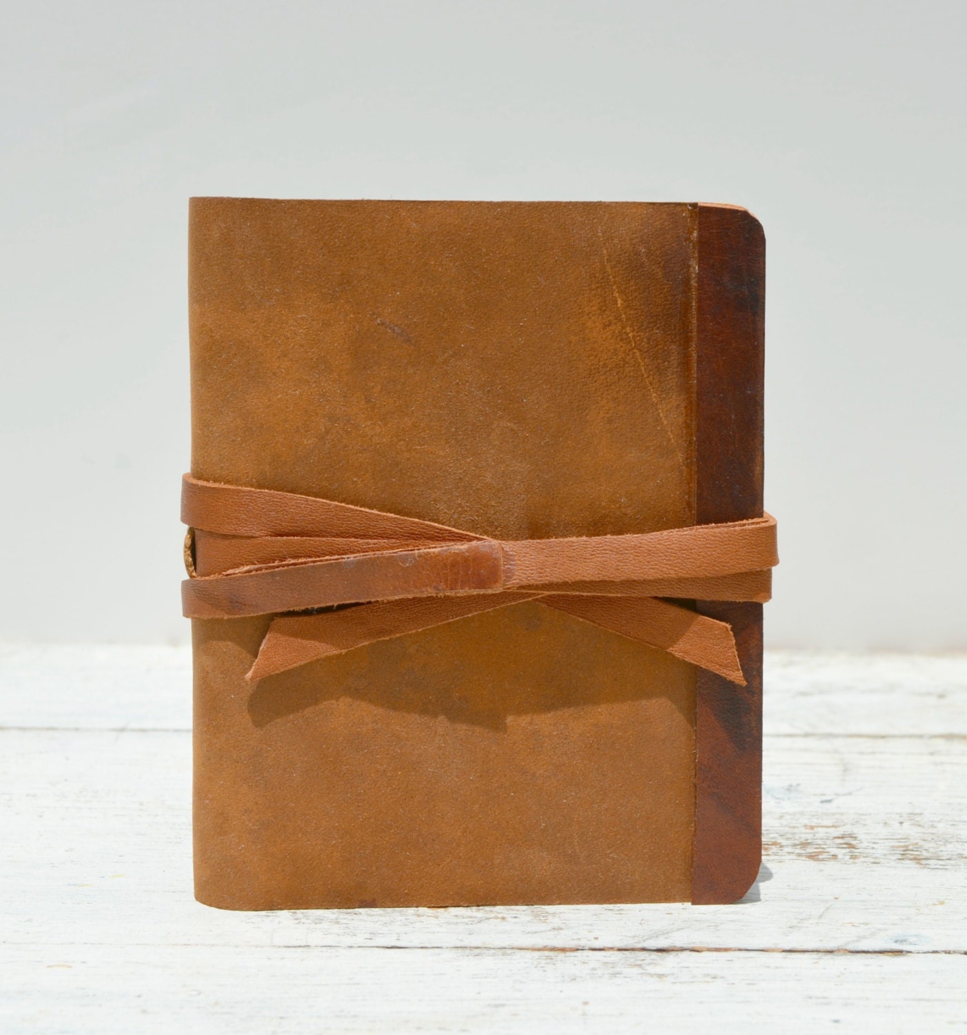 Leather Bound Handmade Journal Western Travel Diary Silkscreen Art Notebook (193)
