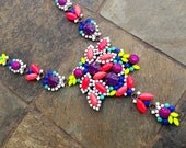 Neon Cluster CUSTOM Hand Painted Statement Necklace - very Tom Binns