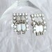 Stunning Vintage Continental Milk Glass Rhinestone Earrings Screw on