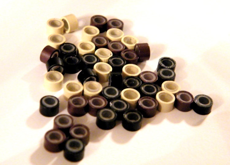 Silicone Lined Micro Beads ( links) for Feather Hair Extensions addition (10)