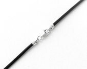 Black Leather Necklace Cord, 18 inch Necklace Chain, 2MM Necklace, Leather Jewelry