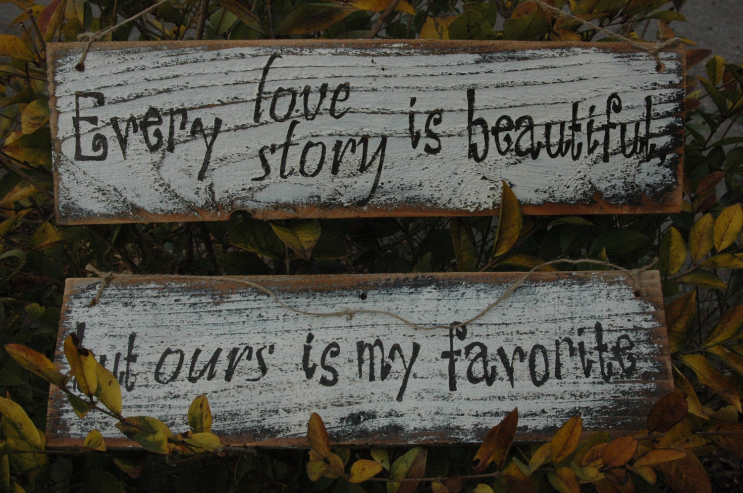 Every Love Story rustic wedding sign ALL PAINTED