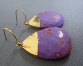 Purple Mojave, Mohave Turquoise, Purple Turquoise, Blue, Bronze Earrings