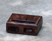 Acoustic iPhone 5 dock in Black Walnut - Amplifies sound through unique acoustical pockets .