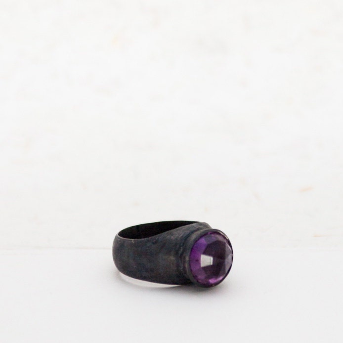 Silver ring with amethyst