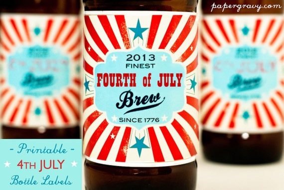 Printable 4th JULY 2013 Beer Bottle Labels Party Decorations Il_570xn