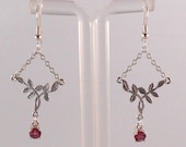 Rhodolite Garnet Sterling Silver Chandelier Earrings
