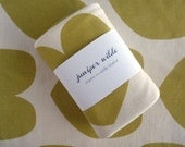 ORGANIC Baby Blanket Large Gold Hearts Jersey Swaddle -- Large
