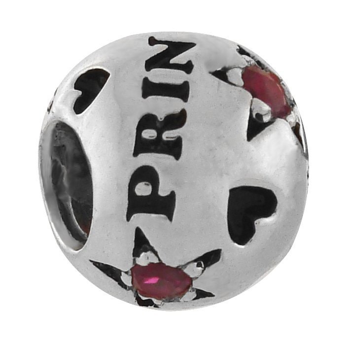 Princess w/ Hot Pink CZs Sterling Silver Charm Bead Carlo Biagi Fits European Bead Bracelets  Friendship