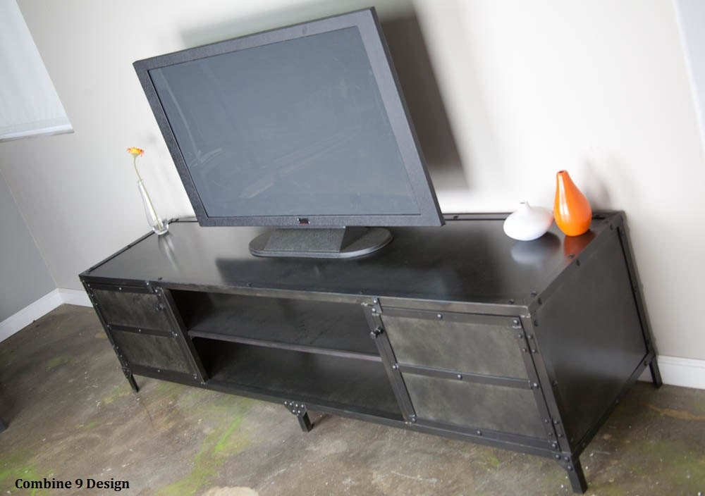 Vintage Industrial Media Console/TV Stand (credenza). Custom Sizes/Configurations available. Urban loft, retro, minimalilst hutch.
