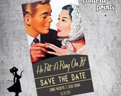 Retro Save The Date Magnet / Postcard - HE Put A RING On IT Printable Il_170x135