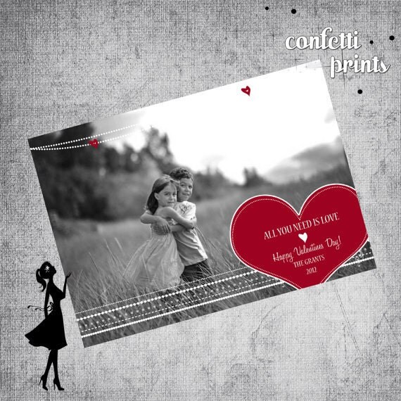 Valentine Photo Card - ALL YOU Need Is LOVE Printable Il_570xn
