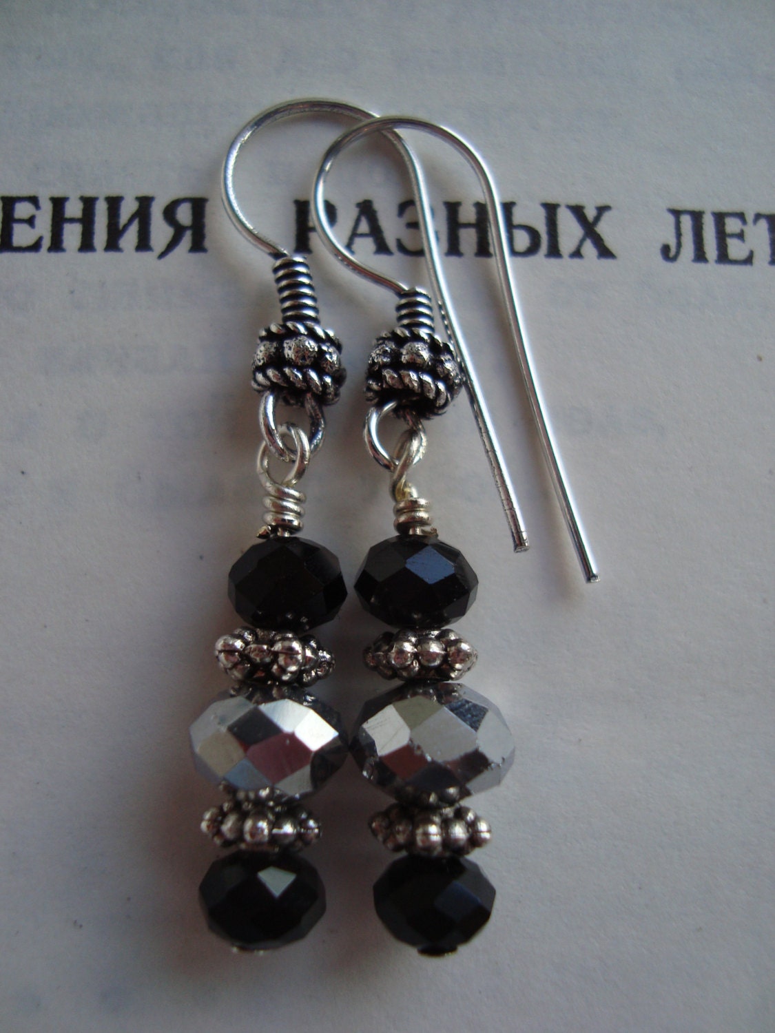 Reflections in Black Earrings