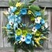 SALE Tropical Delight Turquoise and Lime Gerbera Daisy Wreath, Coastal, Beach, XX-LARGE