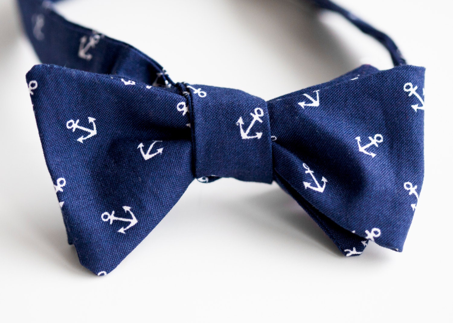 Navy Blue Anchor Bowtie