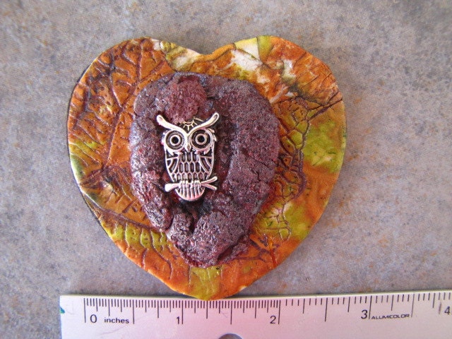Handmade Polymer Clay Owl Magnet