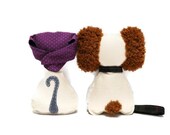 Felt stuffed dog and cat Toys Kids toy children soft white animals 20 cm 8"