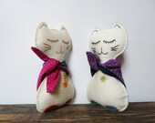 Stuffed plush toys white felt cat animal Safe baby toys Children Kids