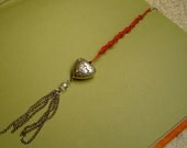 Red Heart Bookmark, Macrame Bookmark, Filigree Heart, Heart Bookmark, Gift for her, OOAK