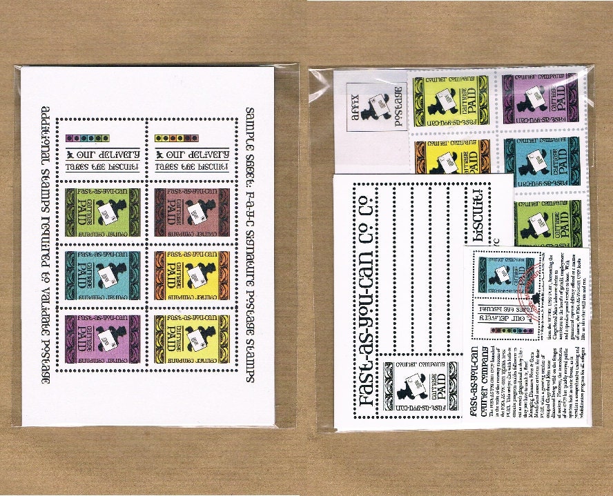 FAYC POST OFFICE Postal Preview Packet 2 - postcards, mailing labels & faux postage stamps, envelope seals