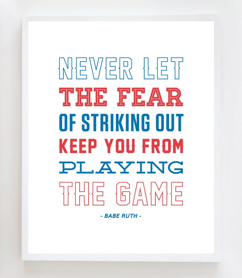 8x10 Babe Ruth Quote Baseball Wall Art Print