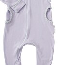 Japanese 2-Way Zip Grow Suit w/ Asanoha Print - Lilac