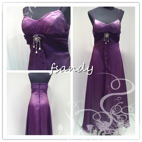 Customized  purple chiffon prom dress, evening gown , bridesmaid dress ,party dress