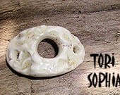 Link Connector  - Ceramic - Wheat  - Oval  - Art Beads L07
