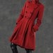 red coat winter coats for women 100% cashmere  jacket