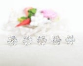 swarovski clear crystal hair pin wedding bridal hair pin bridesmaids hair pin 5 pieces silver plated hair pin