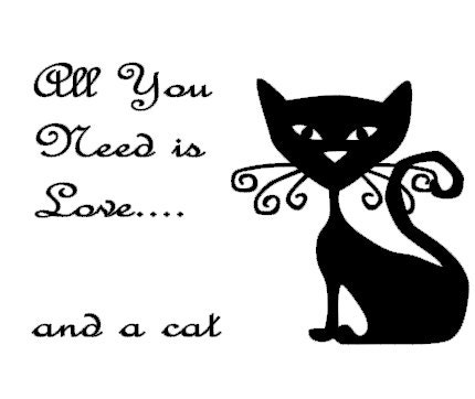 Vinyl Wall Lettering - All you Need is Love and a Cat -Wall Quotes Decal Cats Love