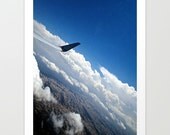 Airplane Landscape Photography - flight skyview clouds sky clear blue nice weather nature greenscape 5x5 5x7 8x10 10x10 11x14