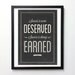 Robin Sharma quote poster - Success is always Earned - Black and white vintage art print A3