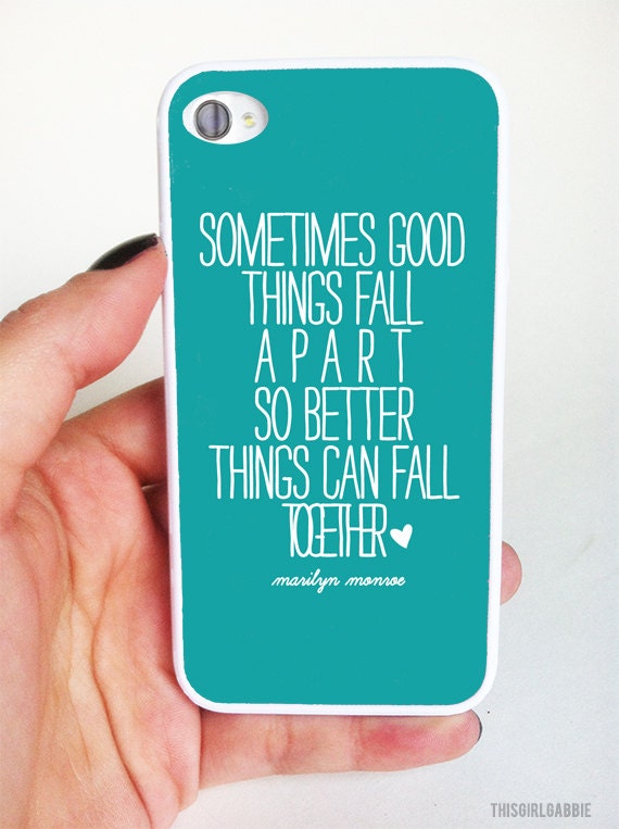 Plastic iPhone Case - Marilyn Monroe Quote - Turquoise - Blue - iPhone 4/4s - iPhone 5