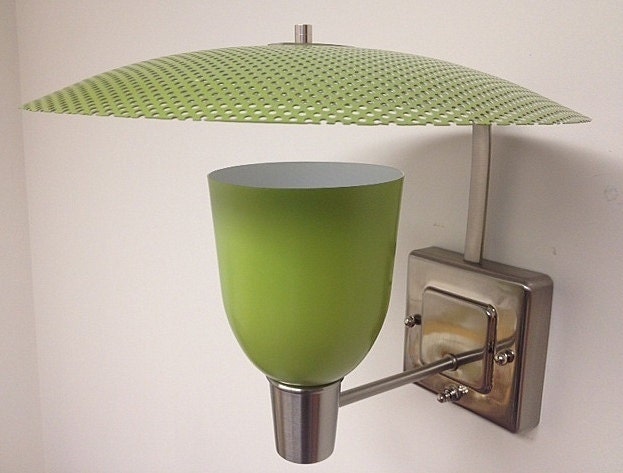 Mid Century Modern Style Lighting Moe LIGHT Inspired Wall Sconce GREEN SHADE