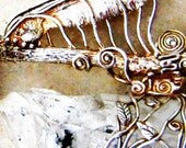 Healing Quartz Crystal, Ruby, Amber, Emerald, Aquamarine (from a river in Africa), Sterling Silver, and Copper Wand