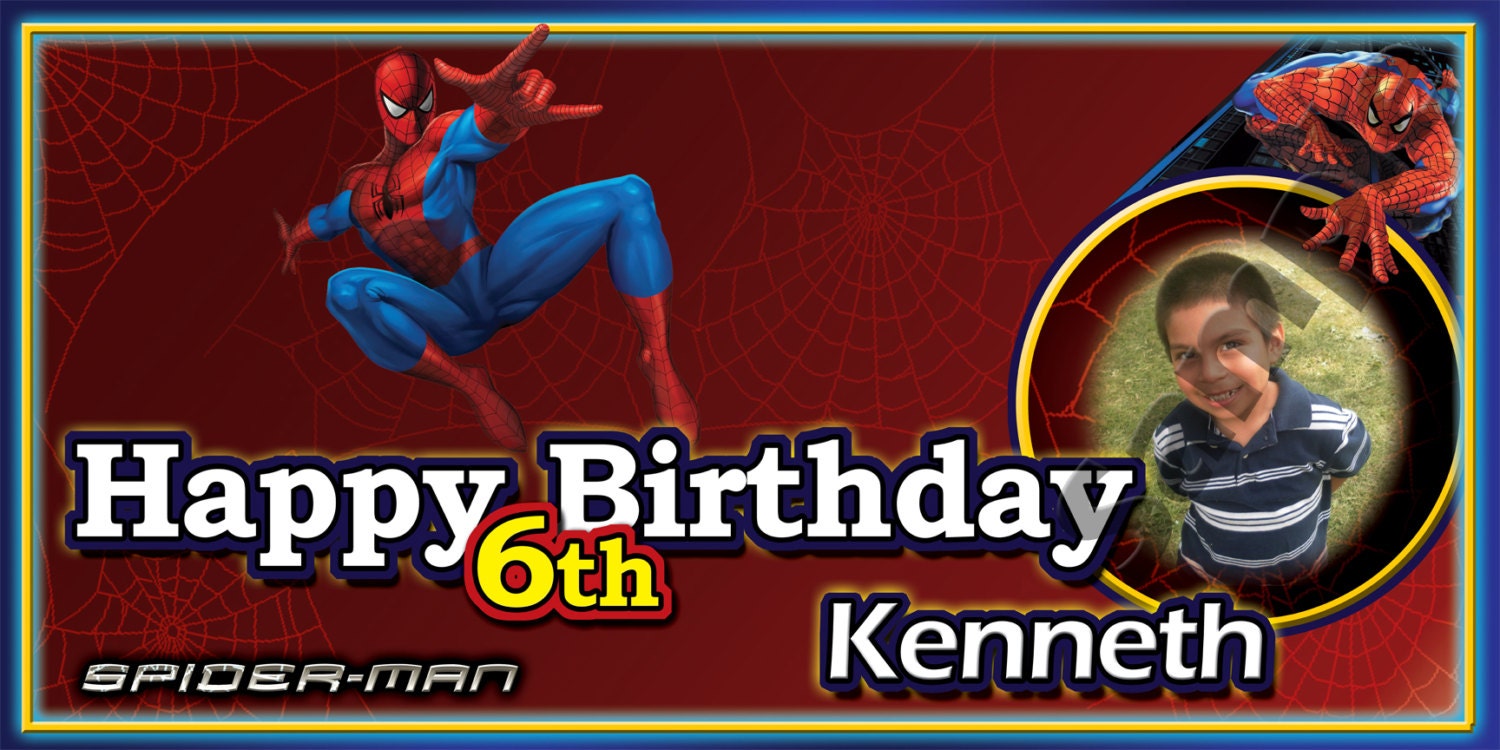 Spider Man - Personalized Custom Birthday Banner