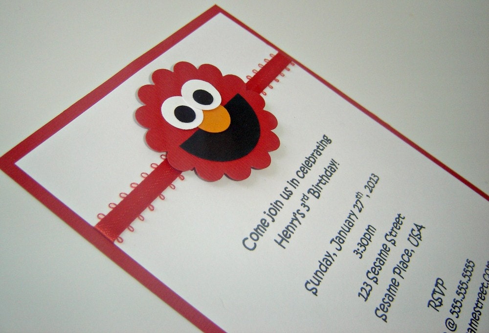 Elmo Sesame Street Birthday Invitation (1)