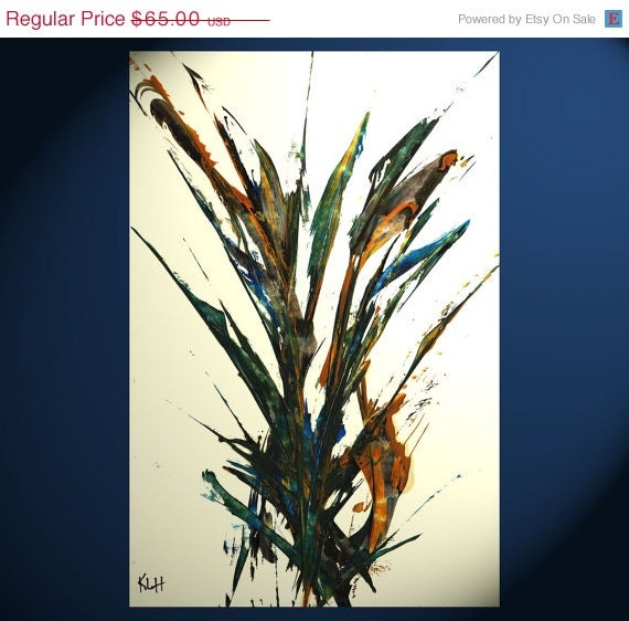 Spring Sale - Abstract Expressionism Art - Soring On The Wind 1 - Modern Abstract Original Painting - 215.110611 - Deep rich Sea Blue - Bur