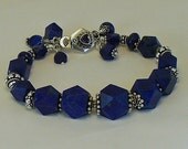 Lapis Lazuli, Iolite and Sterling Silver Bracelet