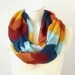Infinity Scarf Zigzag Pattern Geometric Tribal Chevron Print Peacock, Blue,Mustard,Orange,Brown Red Chunky Spring Summer Colors