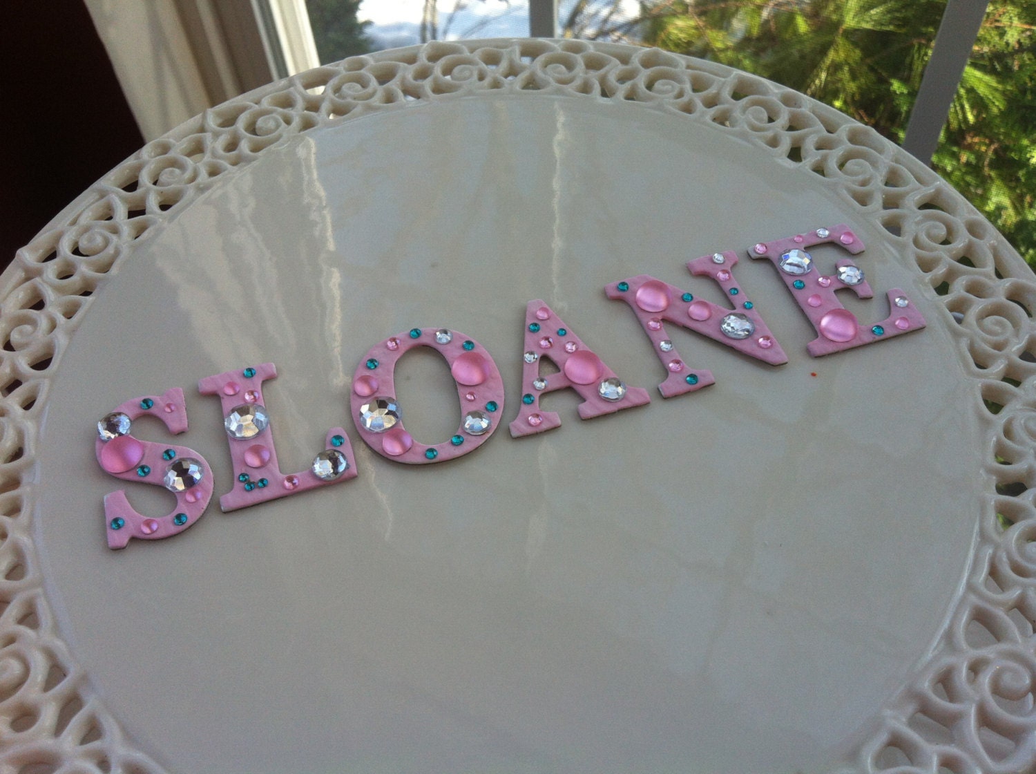 Cake Topper - Blinged Out Name Cake Topper - Glam Birthday Cake topper with rhinestones, bling & sparkles. Il_570xn