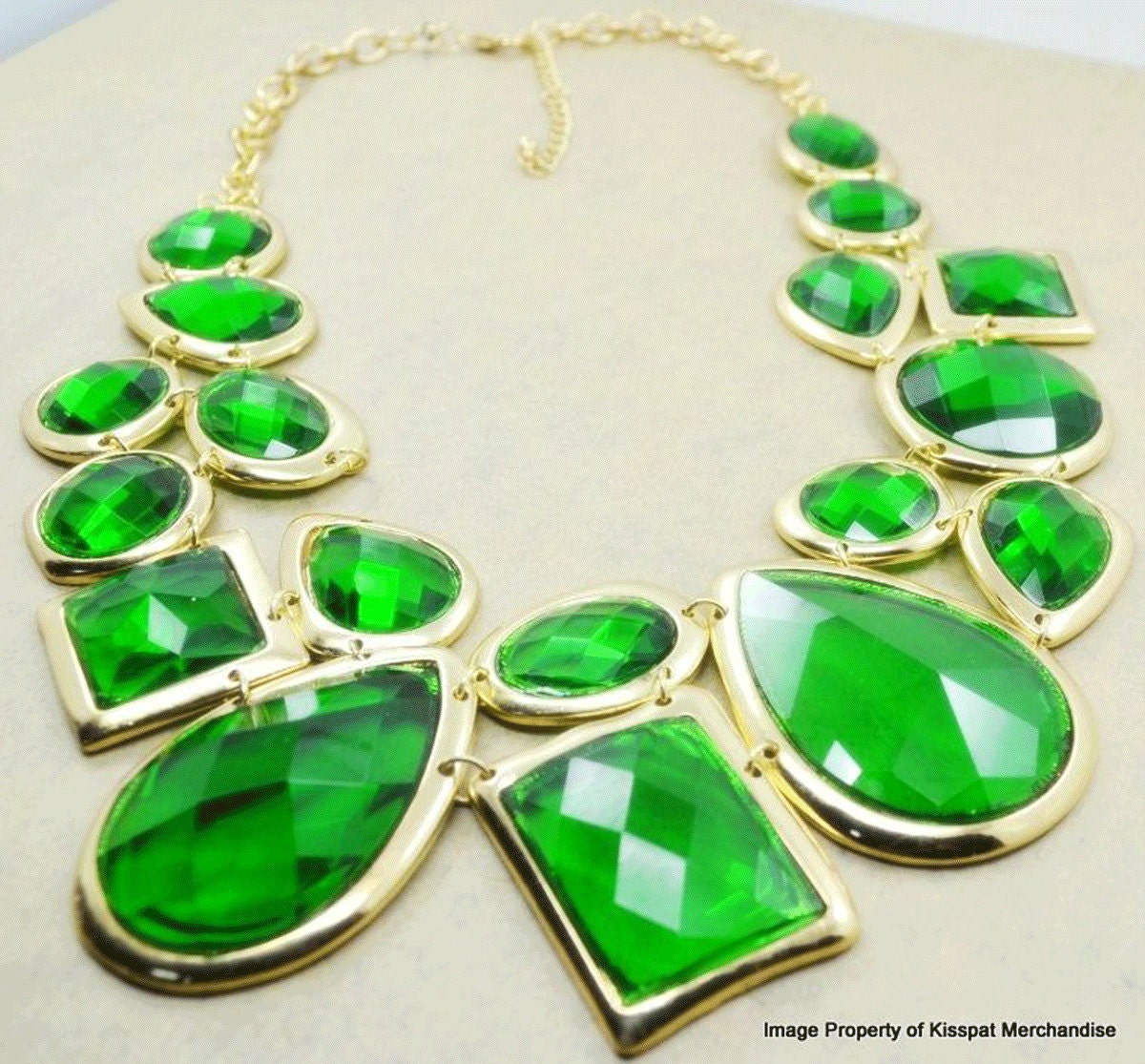Green Statement Necklace, Monet Inspired Bib Necklace, Bridesmaids Gifts, Wedding Gift, Chunky Necklace Jewelry