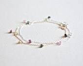 tourmaline sprinkles bracelet - gold filled or sterling silver - simple delicate handmade jewelry by fancy lemon