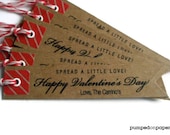 personalized valentines day gift tags with red washi tape - set of 20